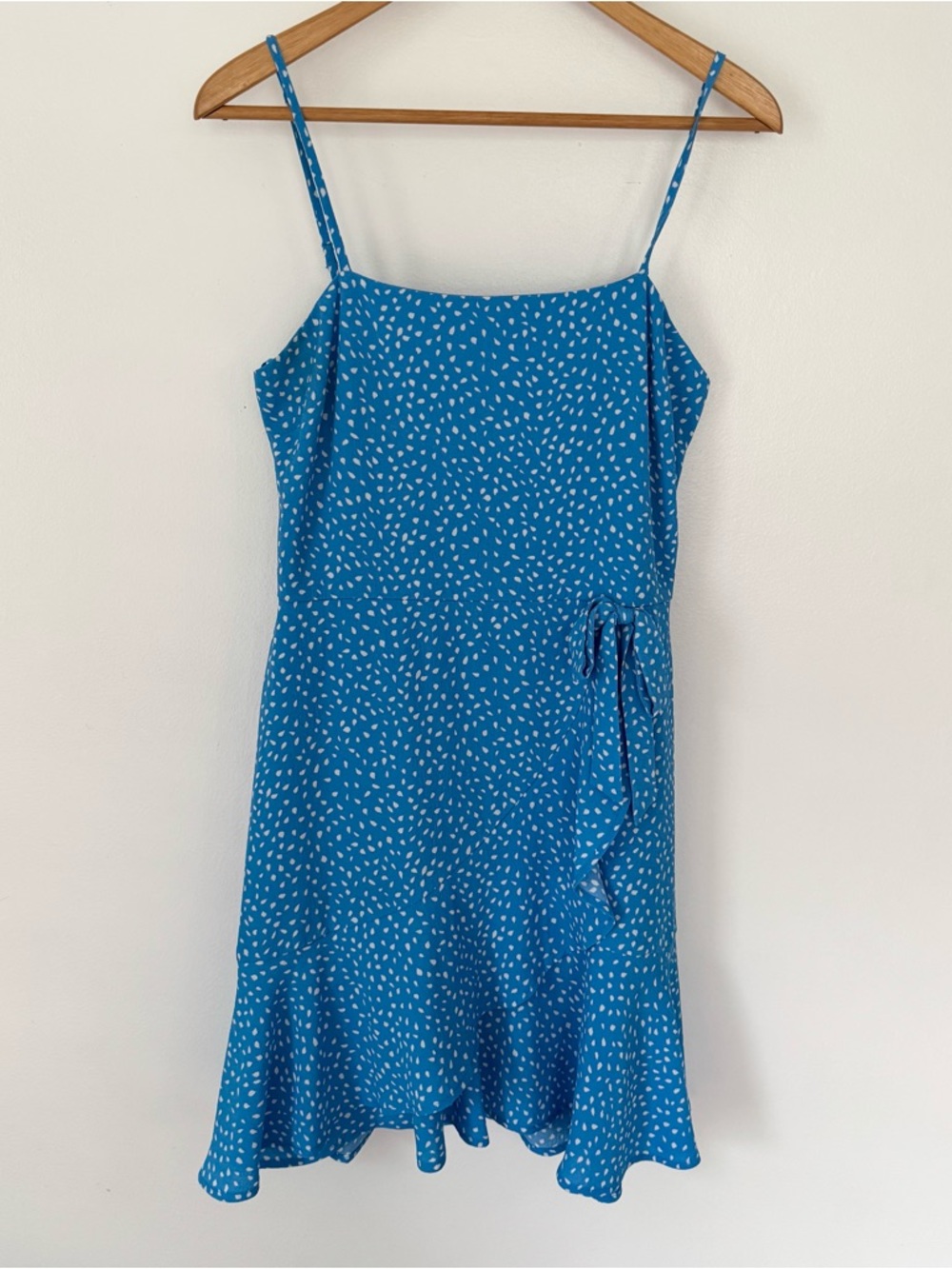 City Studio Blue and White Polka Dot Slip Dress